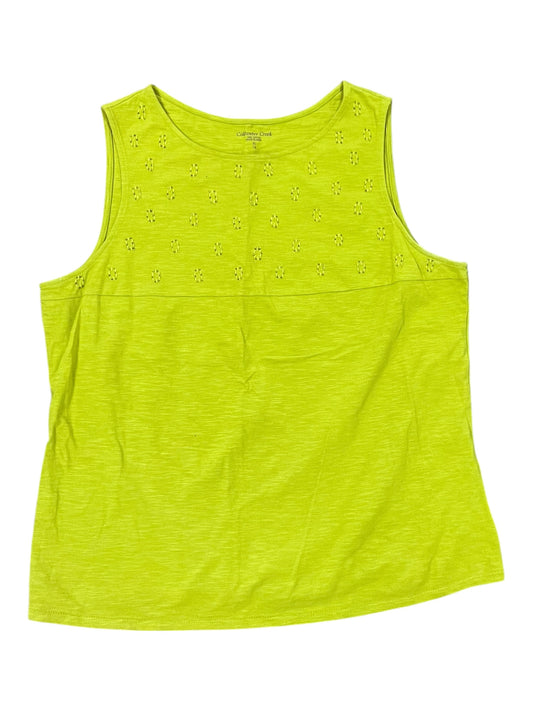 Top Sleeveless By Coldwater Creek In Green, Size:Xl