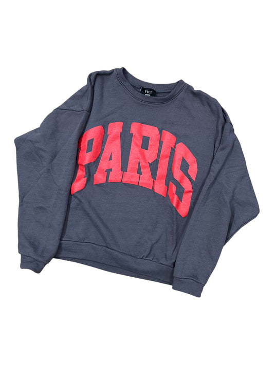 Sweatshirt Crewneck By Vici In Grey, Size:M