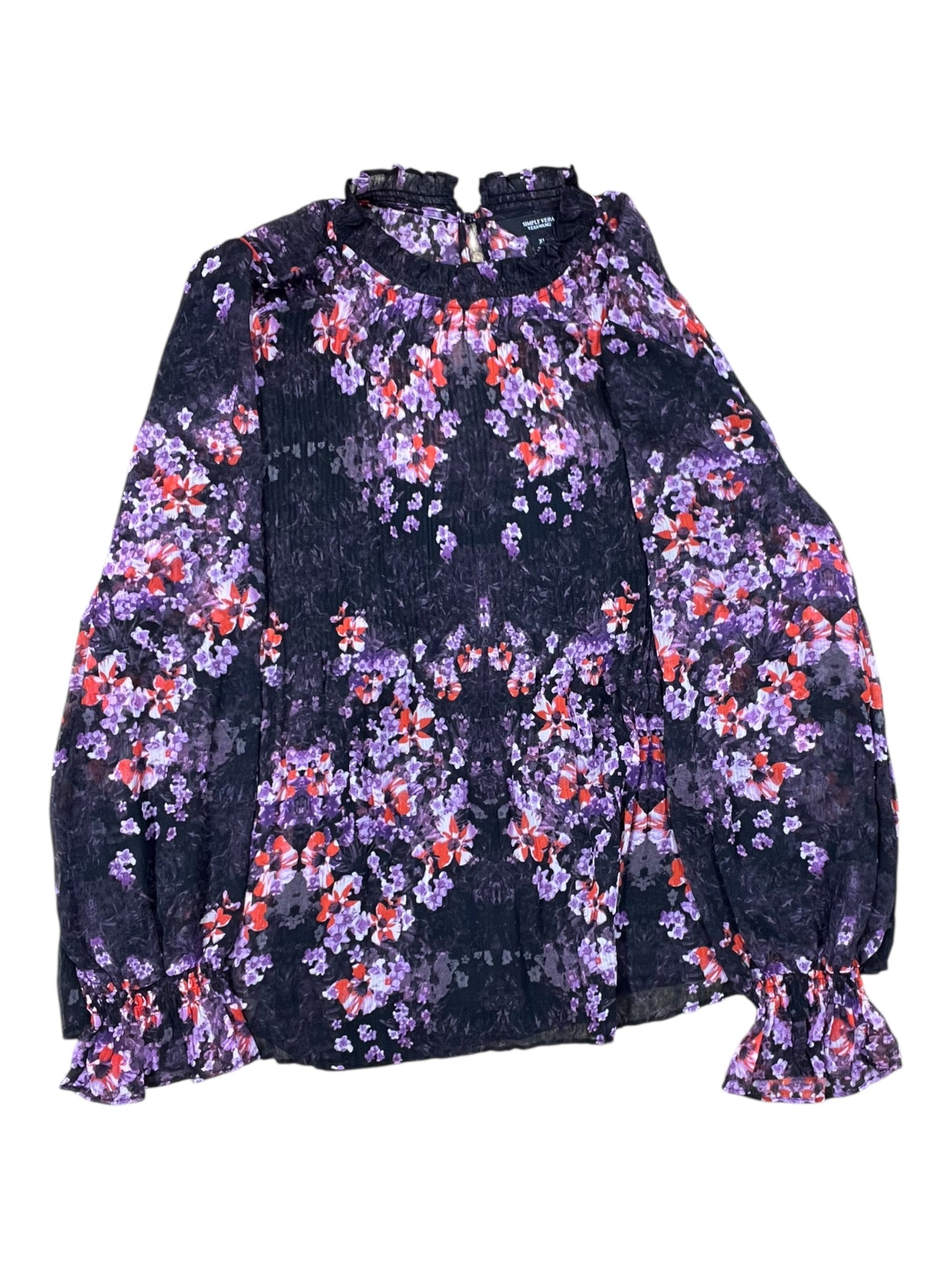 Top Ls By Simply Vera In Black & Red, Size:Xl