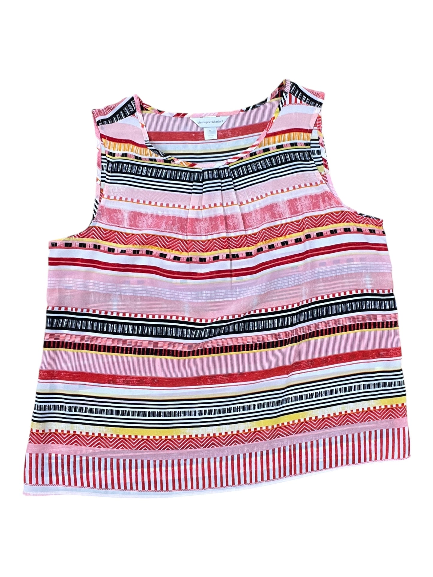 Top Sleeveless By Christopher And Banks In Pink & Red, Size:Xl
