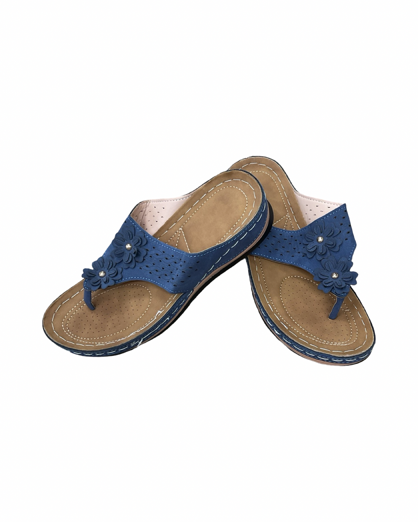 Sandals Flats By Clothes Mentor In Navy, Size:8.5