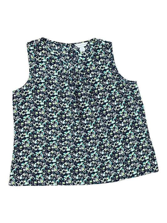 Top Sleeveless By Christopher And Banks In Black & Blue, Size:Xl