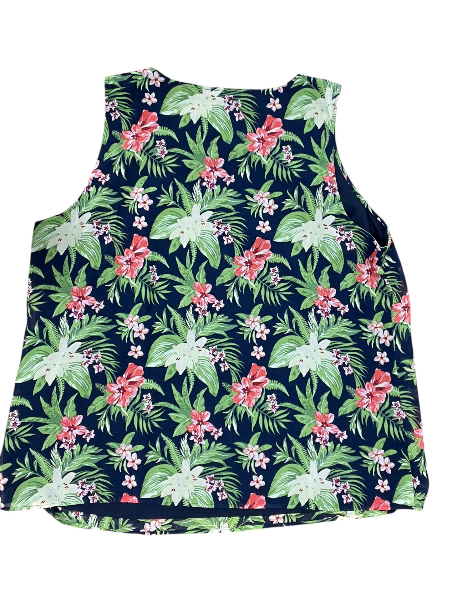 Top Sleeveless By Cj Banks In Blue & Green, Size:2X