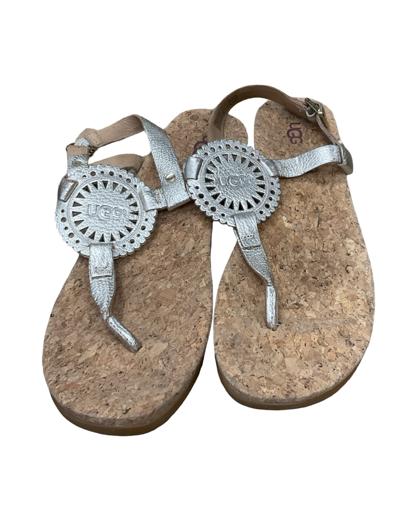 Sandals Designer By Ugg In Gold, Size:9.5