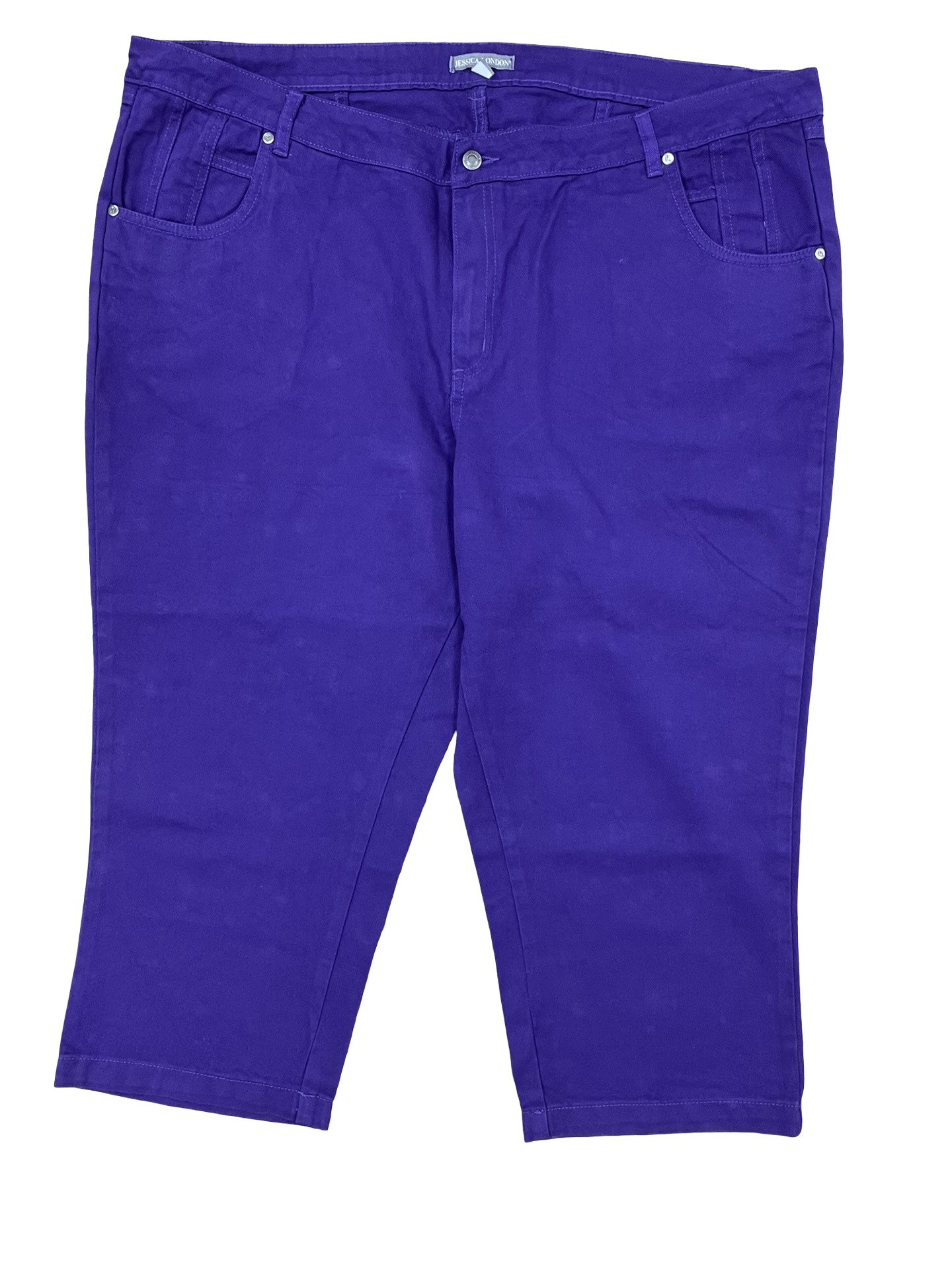 Jeans Cropped By Jessica London In Purple Denim, Size:24