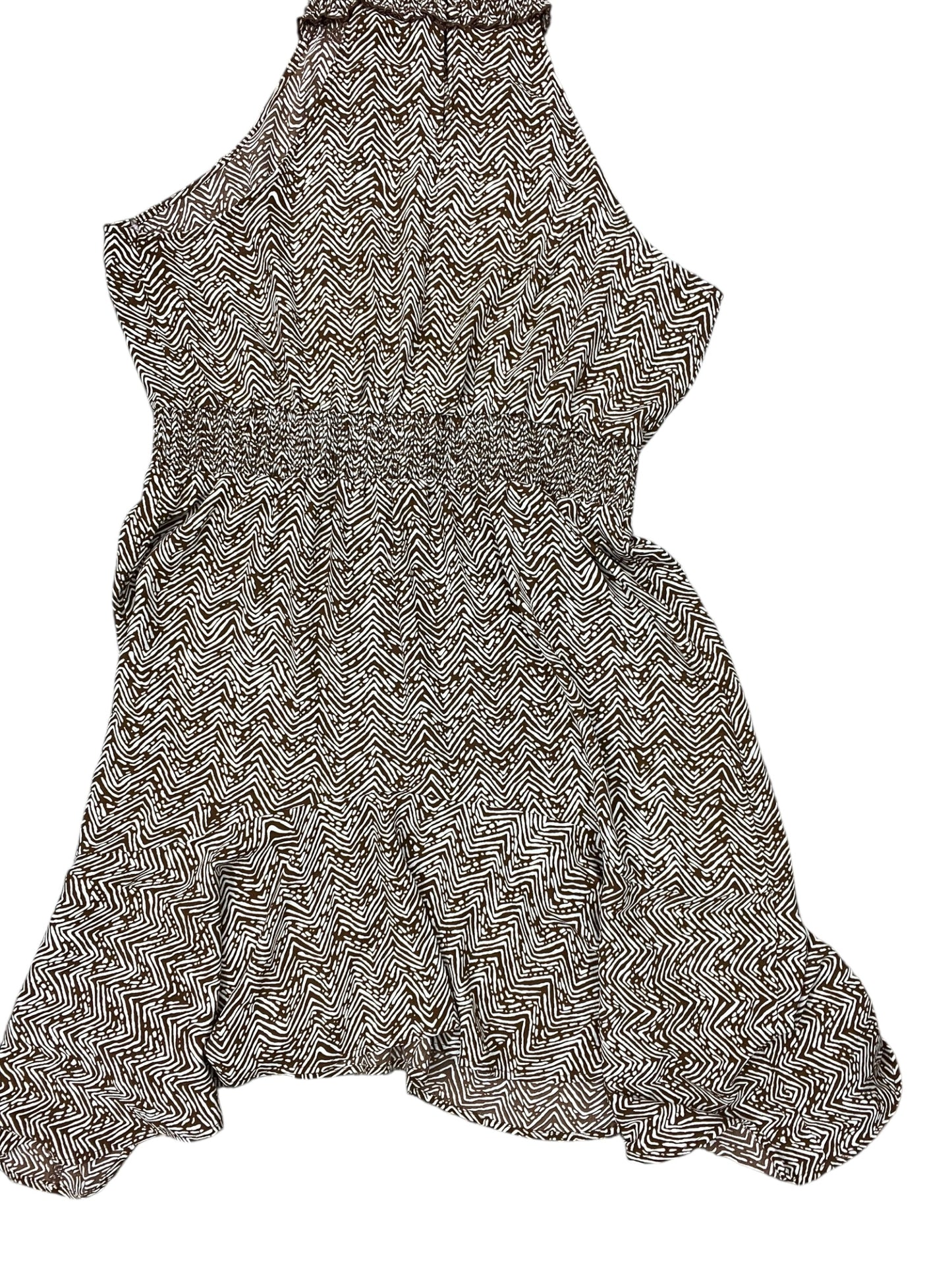Dress Casual Midi By Maurices In Brown & Cream, Size:1X