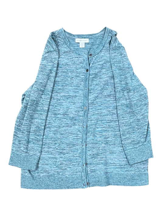 Cardigan By Christopher And Banks In Teal, Size:Xl