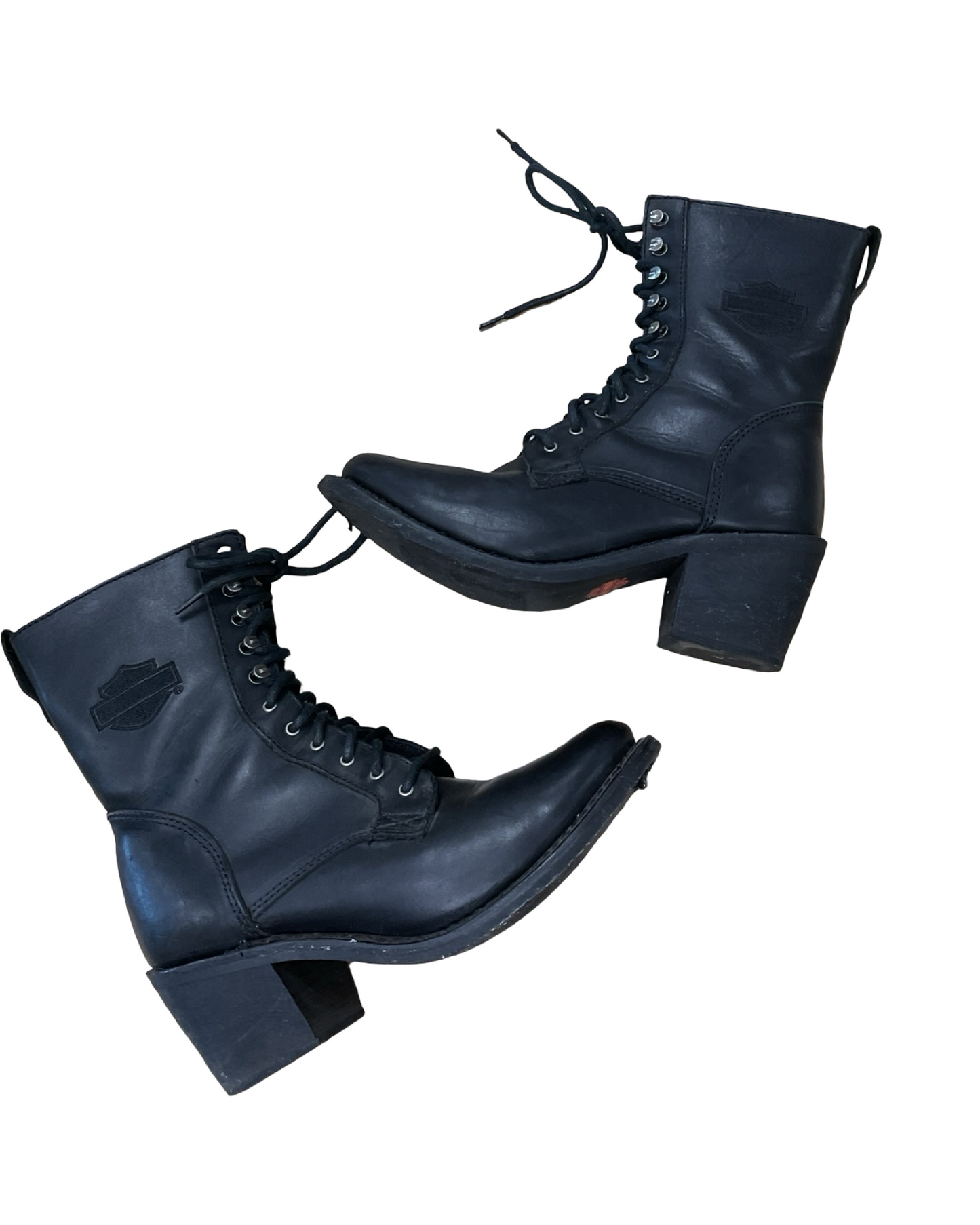 Boots Ankle Heels By Harley Davidson In Black, Size:8