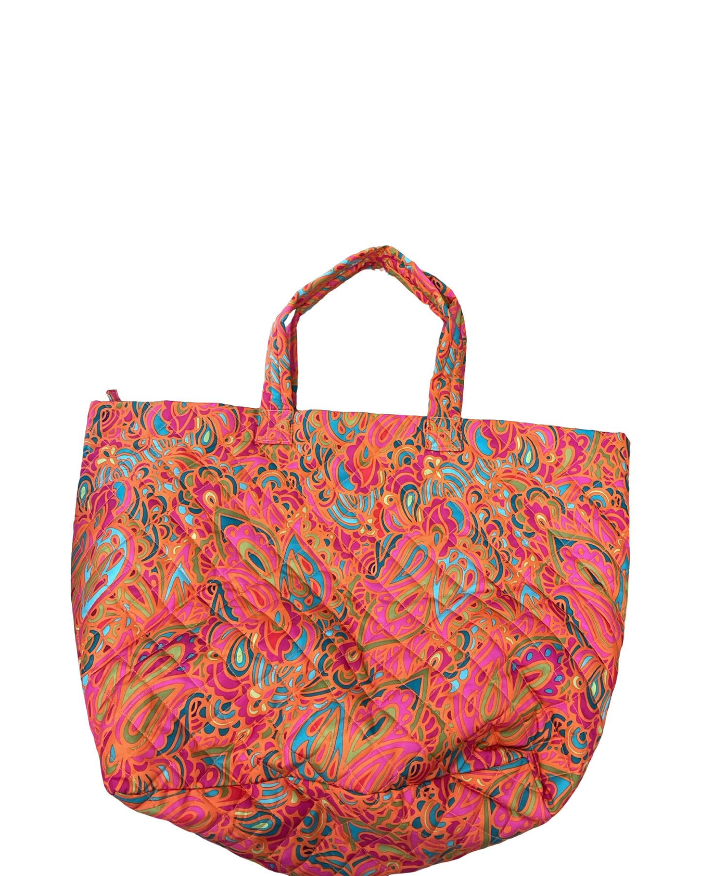 Tote By Clothes Mentor In Orange & Pink, Size:Large