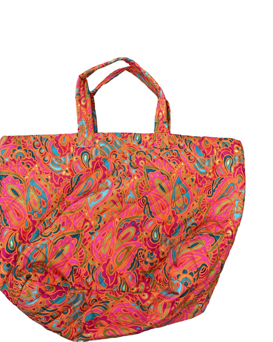 Tote By Clothes Mentor In Orange & Pink, Size:Large