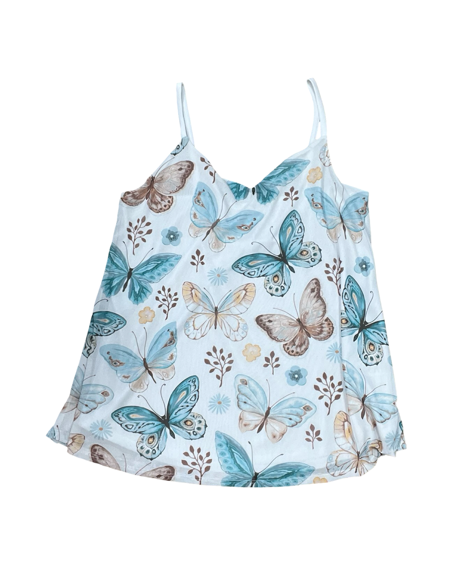 Top Sleeveless By Lularoe In Blue & White, Size:M