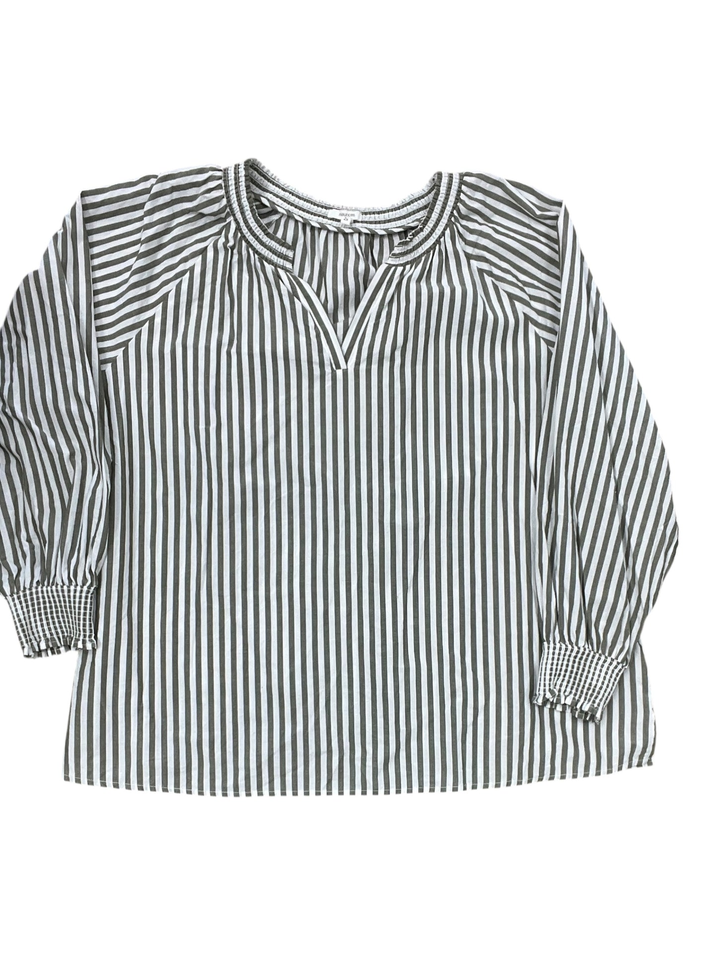 Top Ls By Maurices In Green & White, Size:2X