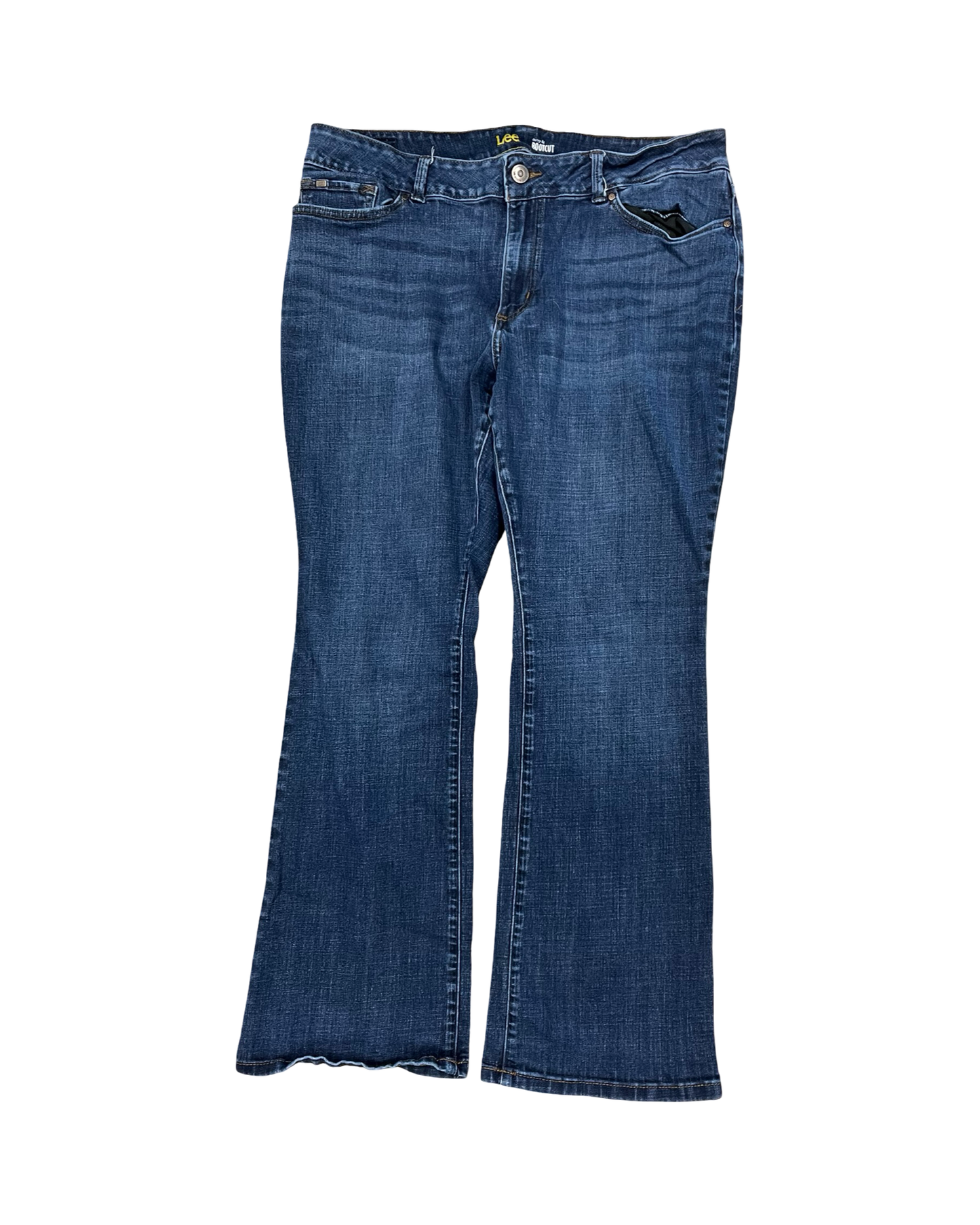 Jeans Boot Cut By Lee In Blue Denim, Size:18