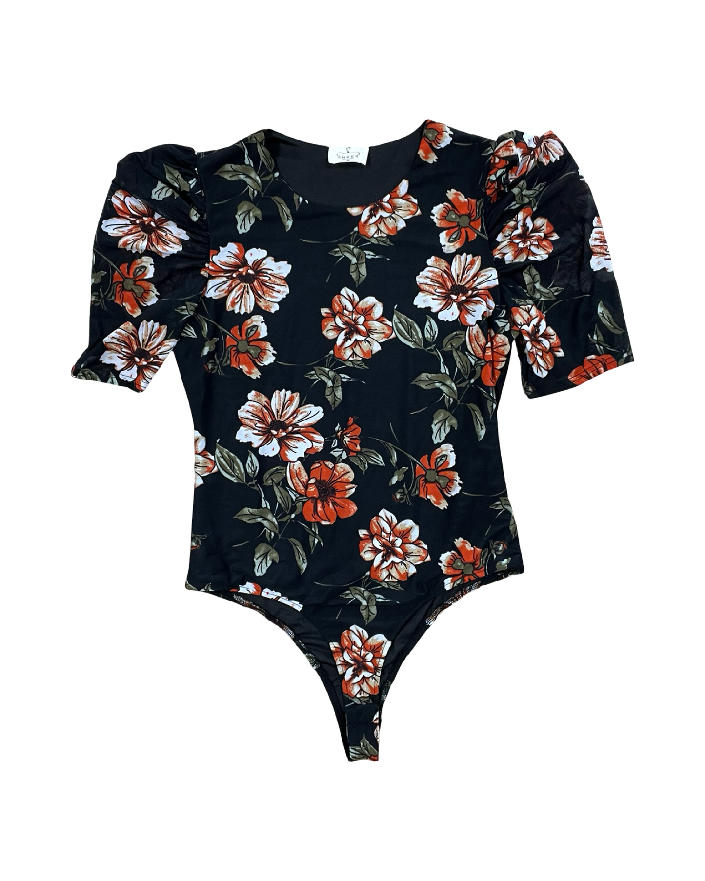 Bodysuit By Ember In Black & Orange, Size:M