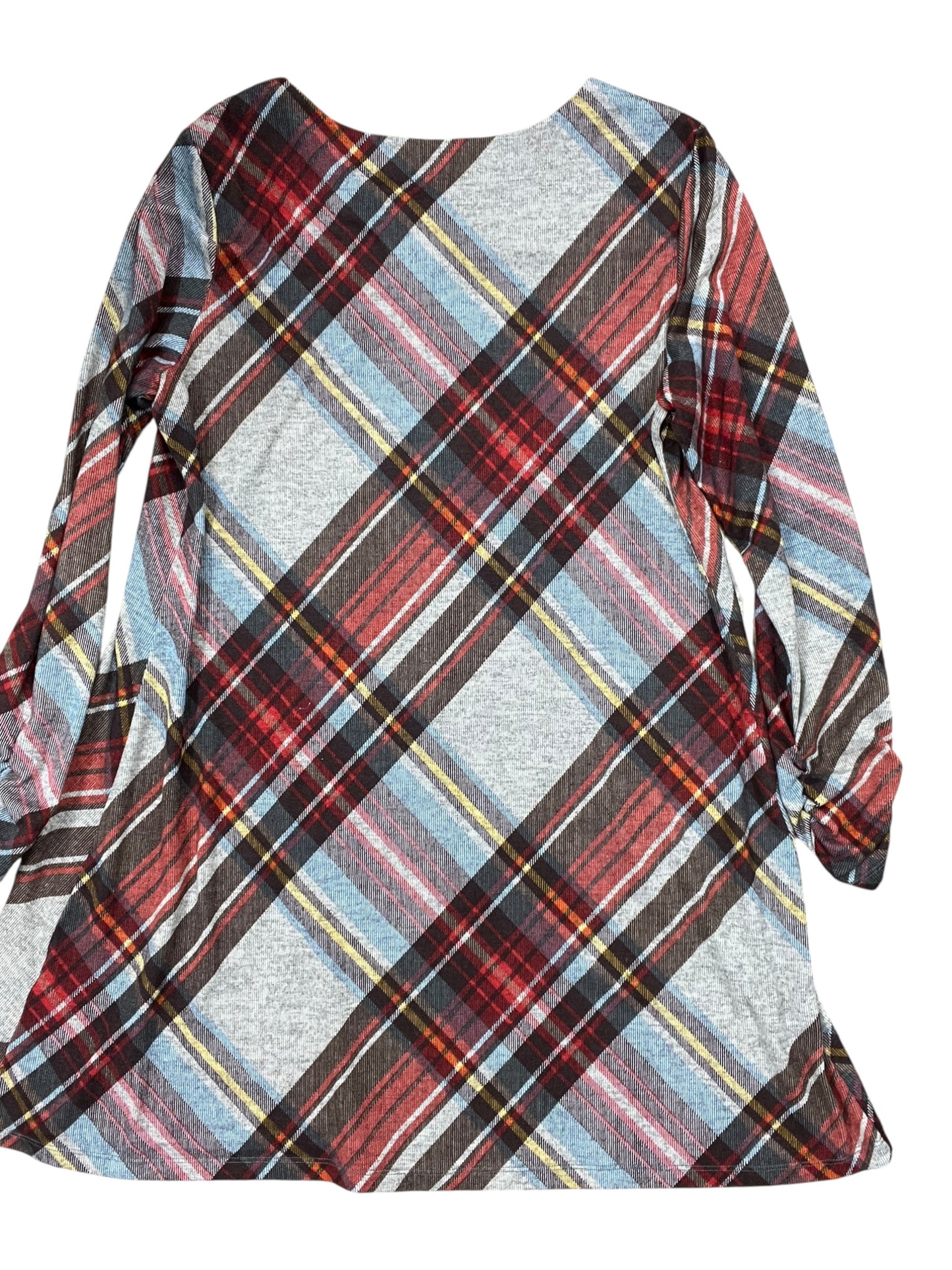 Dress Work By R And K Originals In Grey & Red, Size:1X
