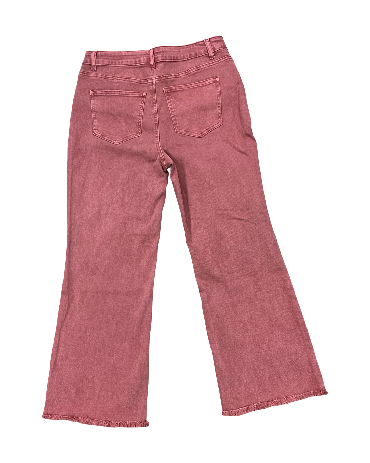 Jeans Wide Leg By Zenana In Red Denim, Size:12