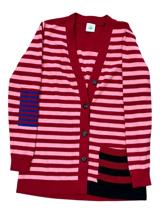 Cardigan By Cabi In Pink & Red, Size:S