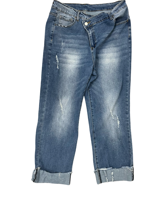 Jeans Cropped By Clothes Mentor In Blue Denim, Size:2X