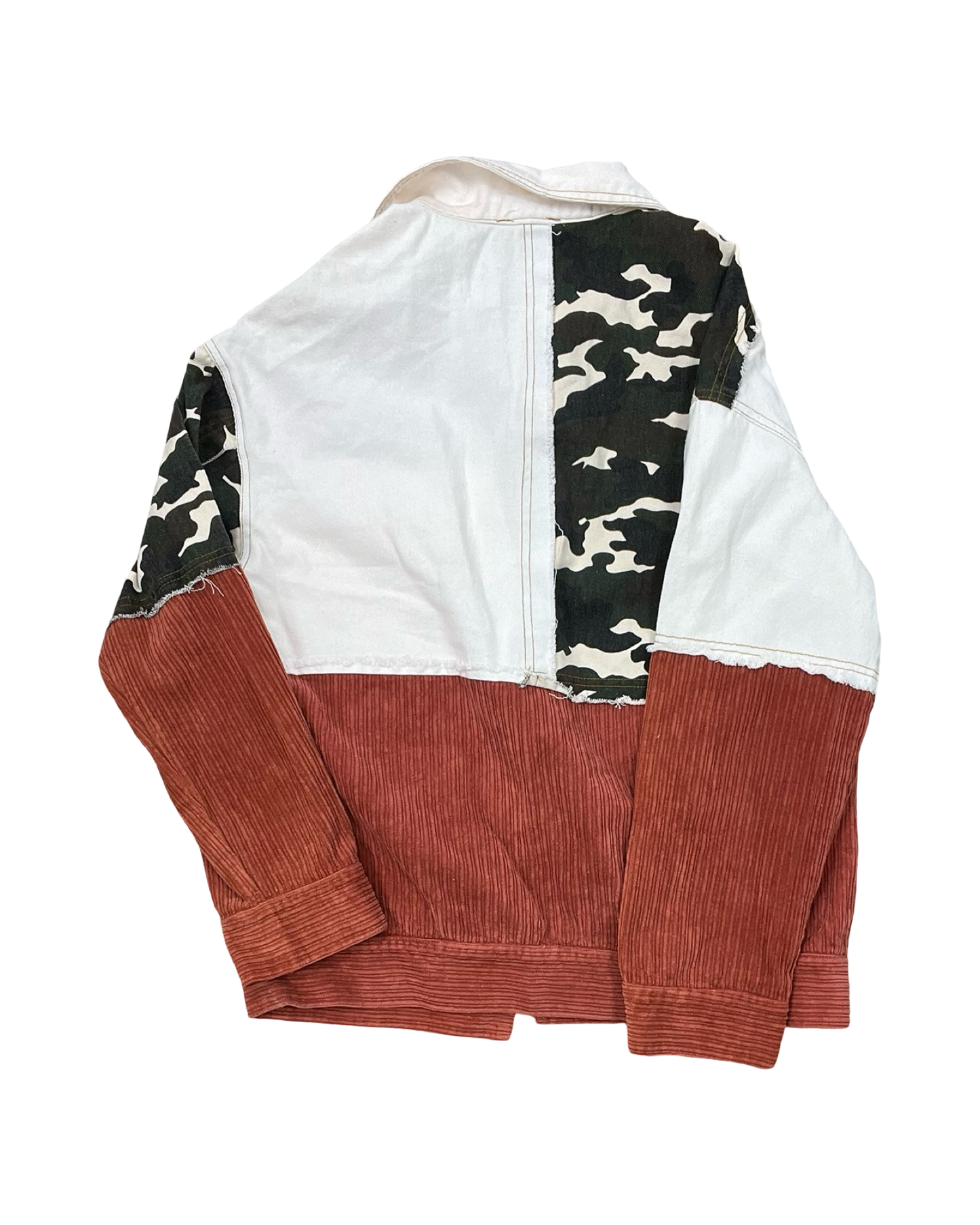 Jacket Shirt By Clothes Mentor In Cream & Red, Size:S