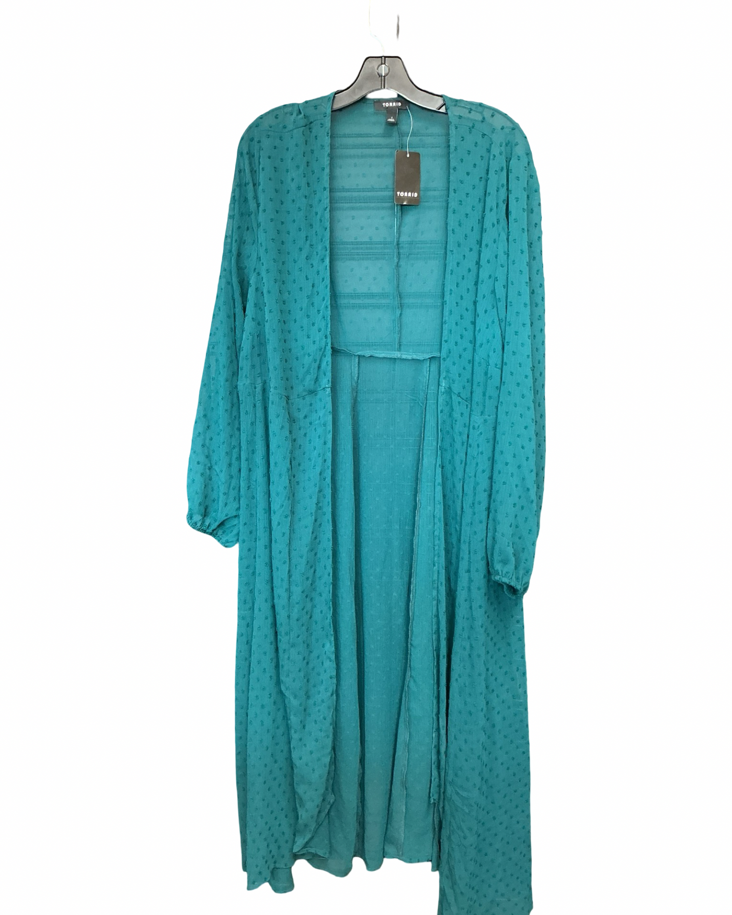 Cardigan By Torrid In Teal, Size:1X