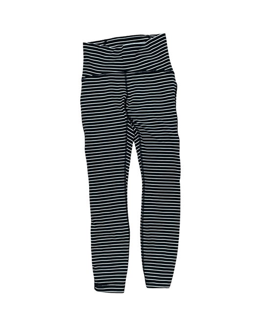 Athletic Leggings By Lululemon In Black & White, Size:4