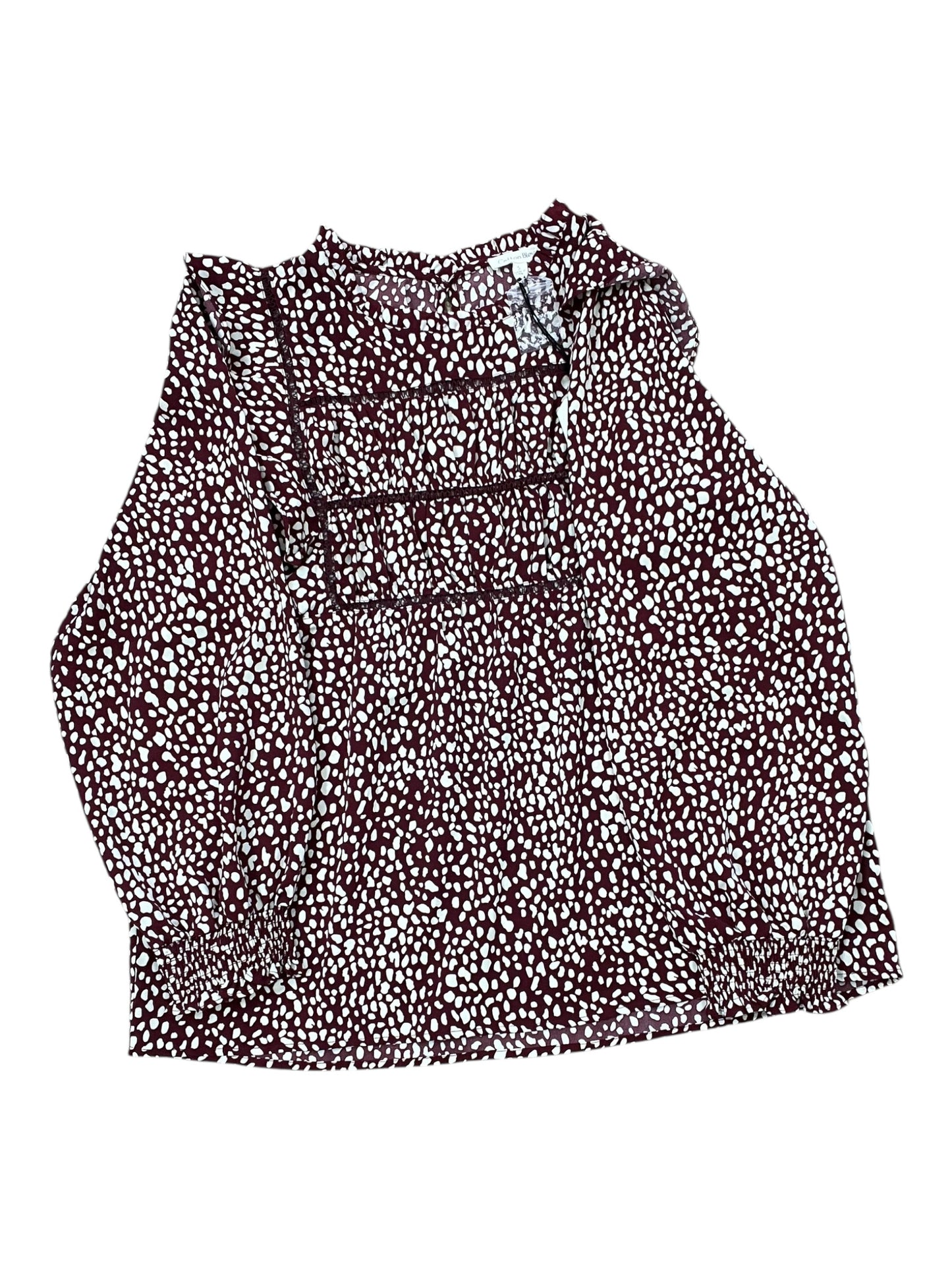 Top Ls By Cotton Bleu In Maroon, Size:S