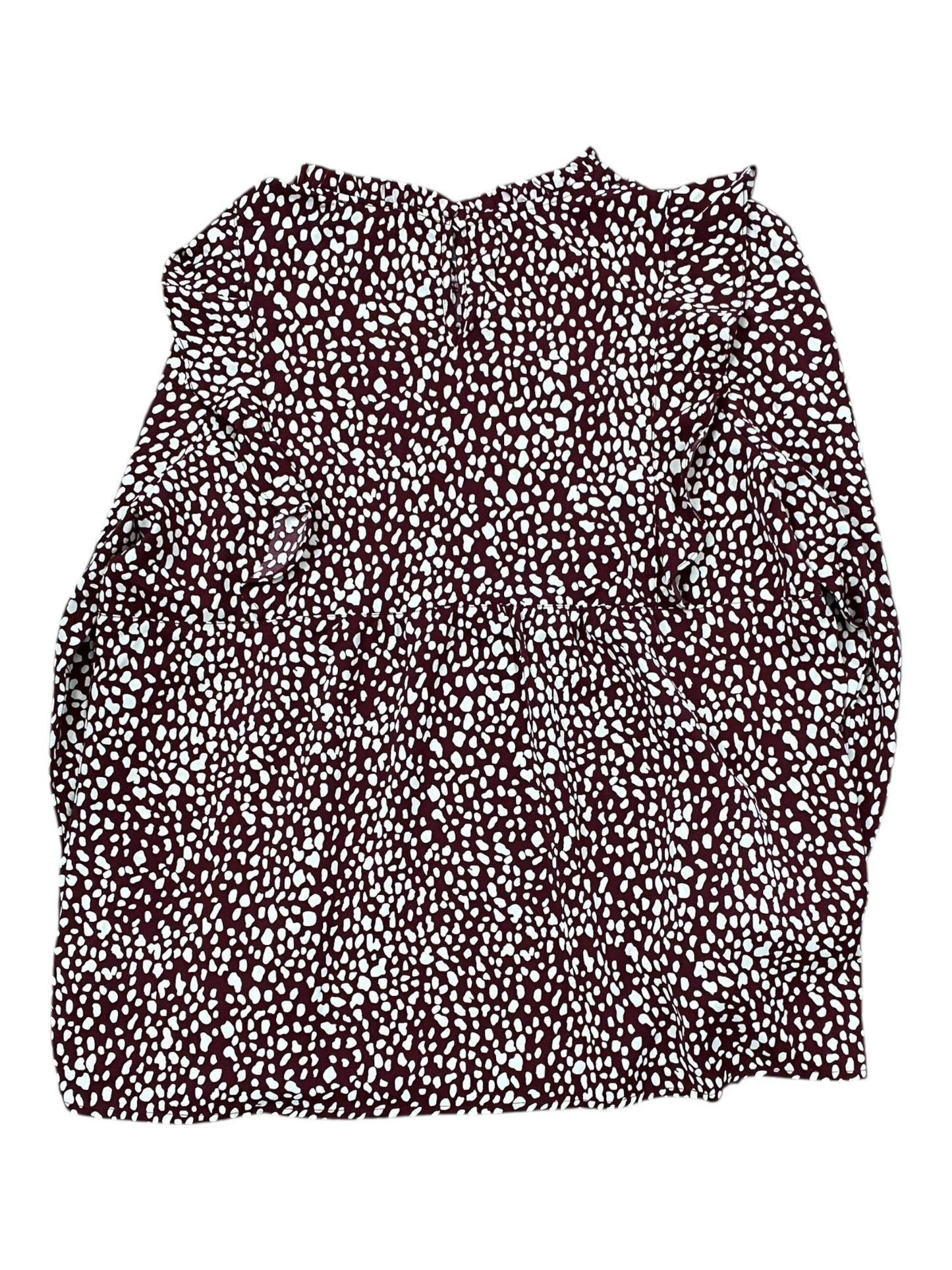 Top Ls By Cotton Bleu In Maroon, Size:S