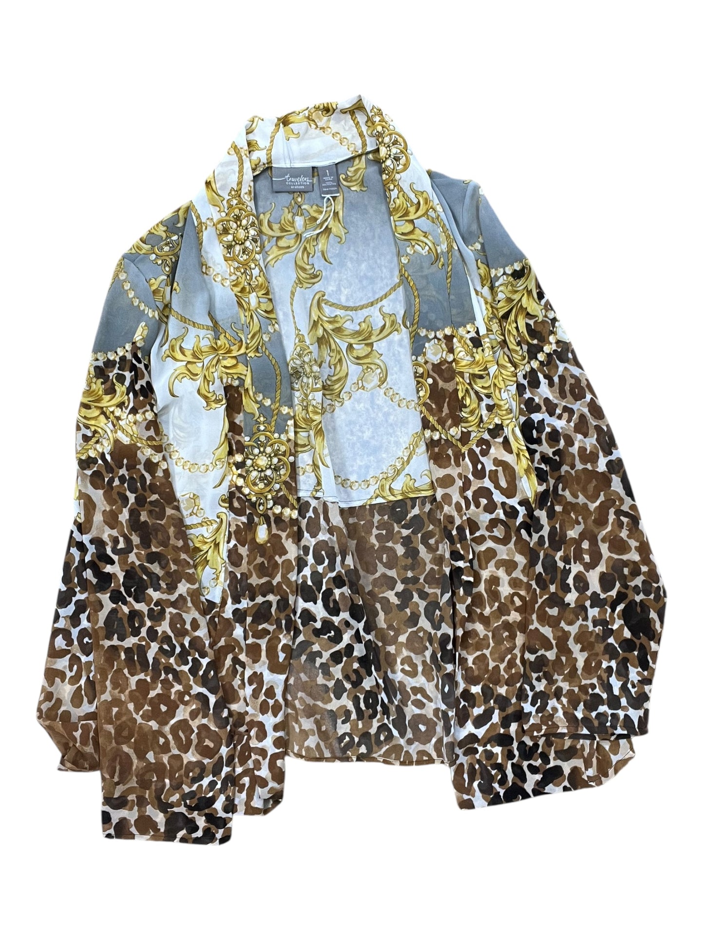 Cardigan By Chicos In Animal Print, Size:M