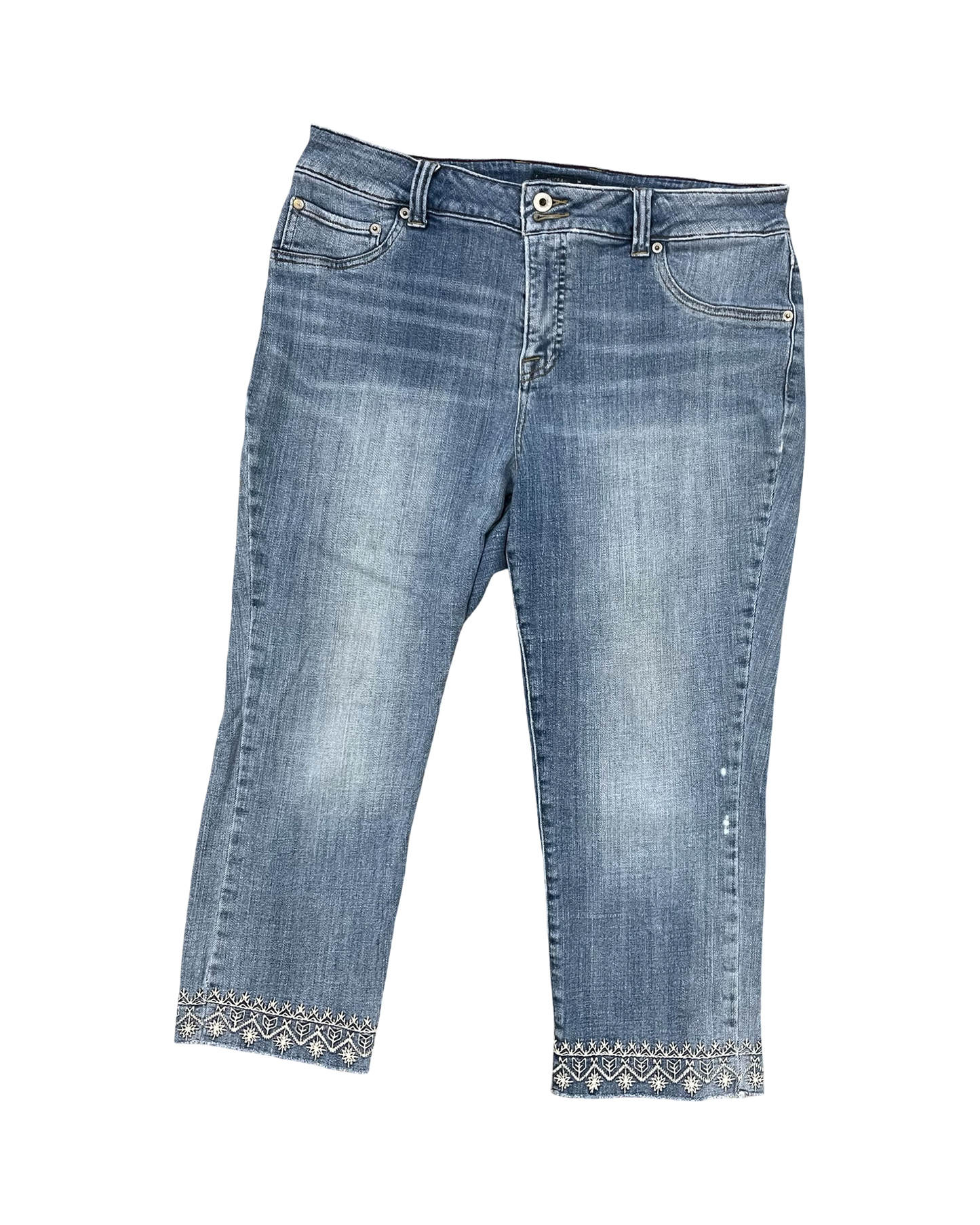 Jeans Cropped By Lucky Brand In Blue Denim, Size:16