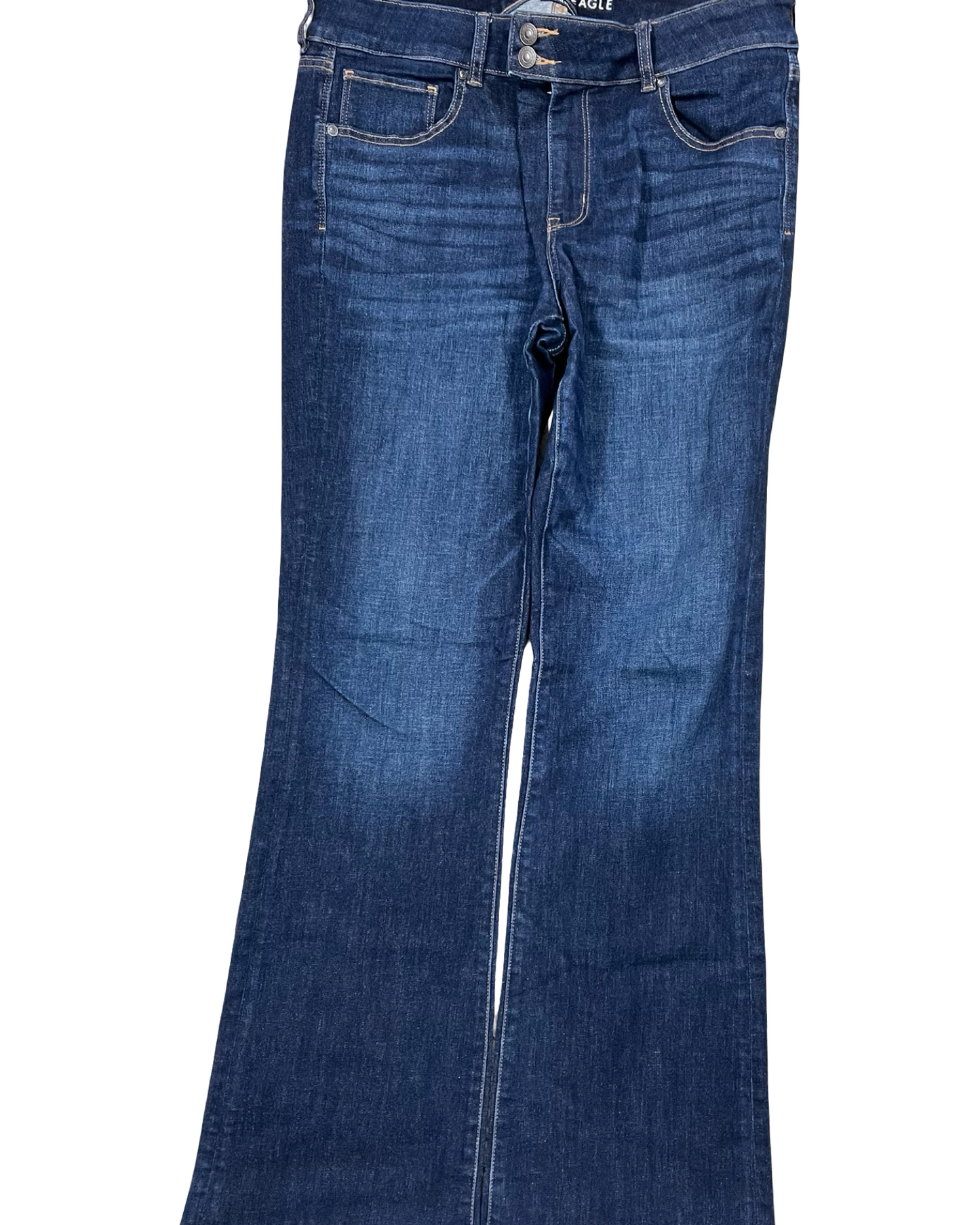 Jeans Wide Leg By American Eagle In Blue Denim, Size:14L