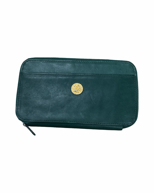 Wallet Leather By Clothes Mentor In Green, Size:Small