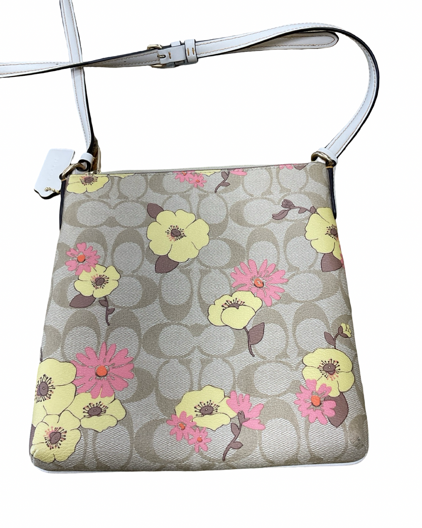 Crossbody Designer By Coach In Tan, Size:Small