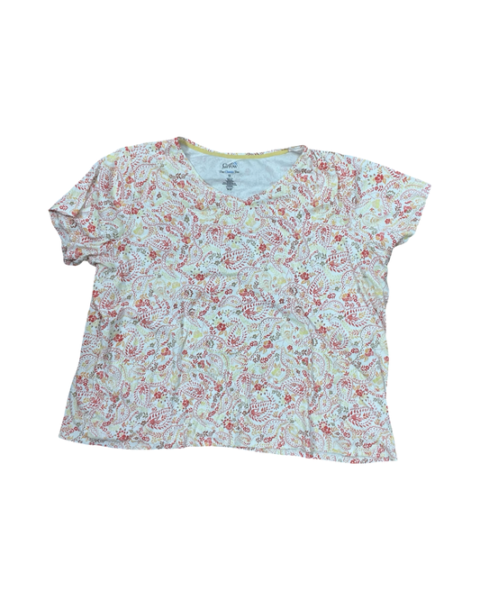 Top Ss By Croft And Barrow In Floral Print, Size:3X