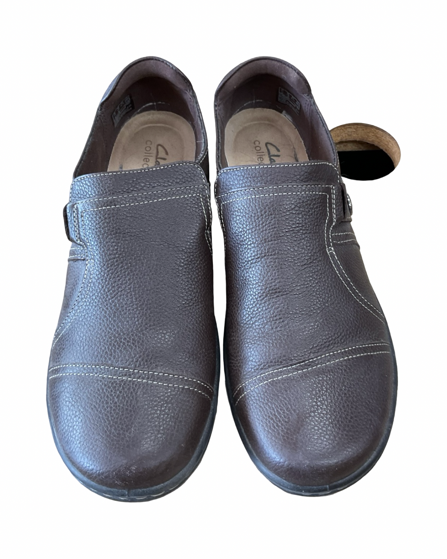 Shoes Flats By Clarks In Brown, Size:10