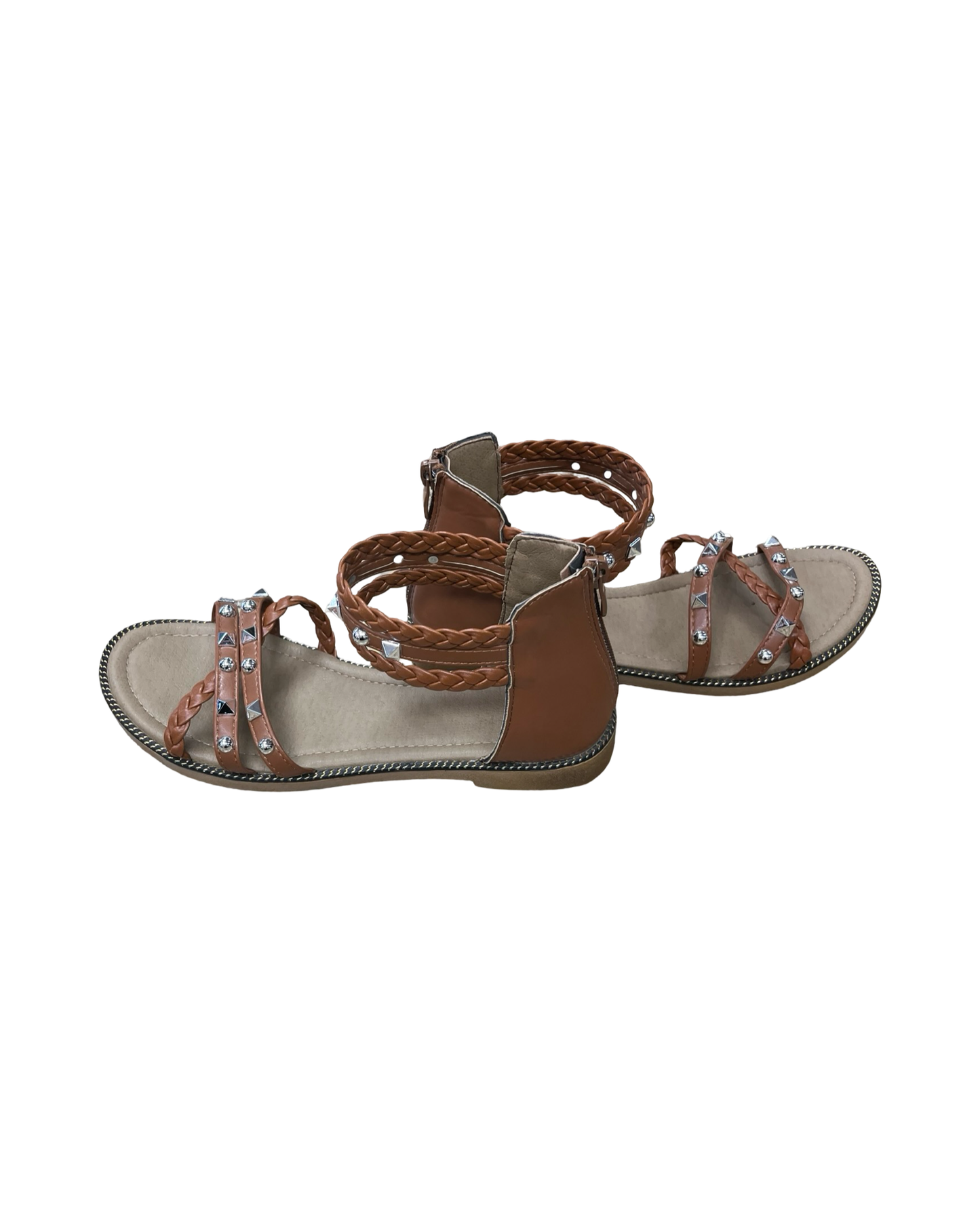Sandals Flats By Clothes Mentor In Brown, Size:8.5
