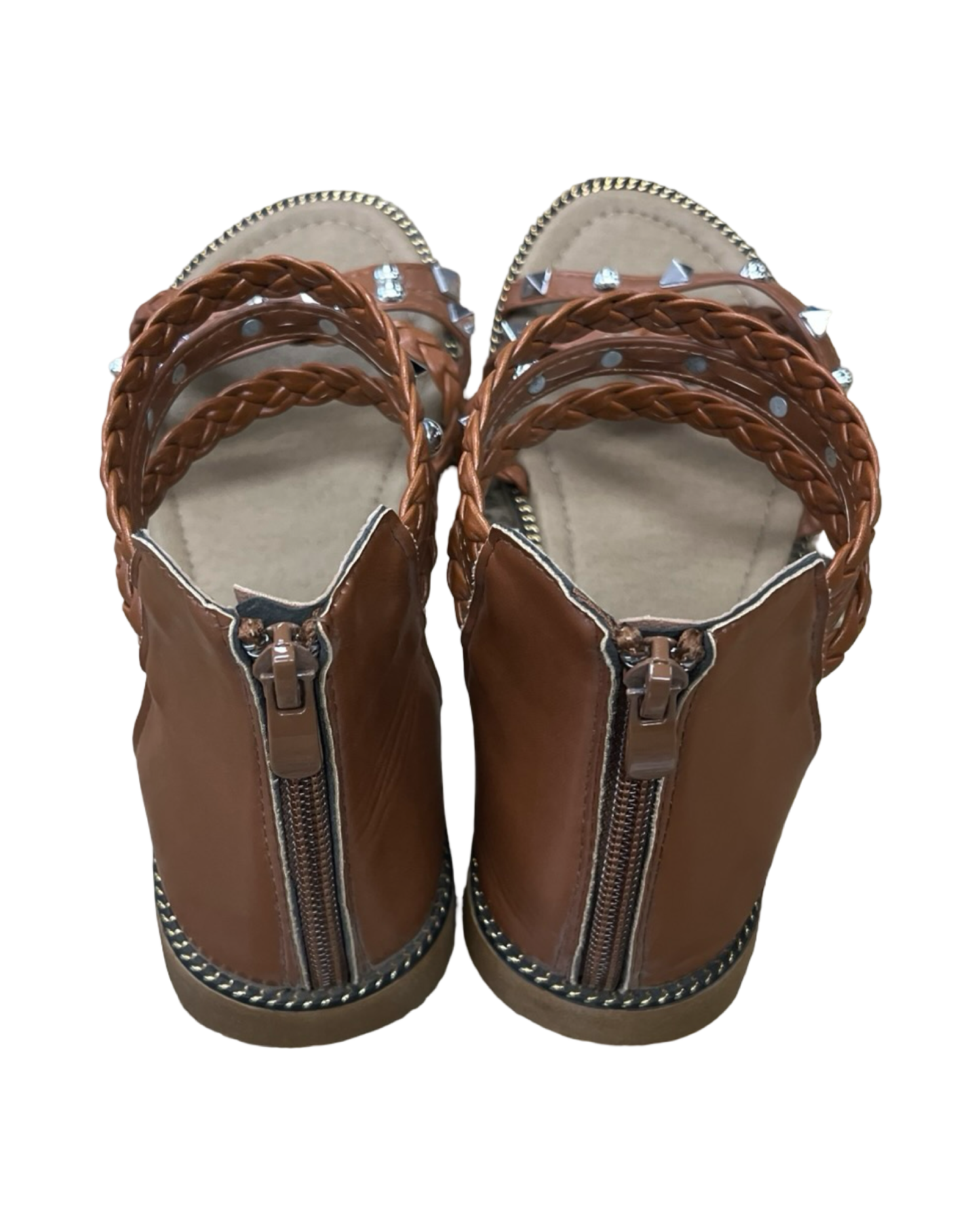 Sandals Flats By Clothes Mentor In Brown, Size:8.5