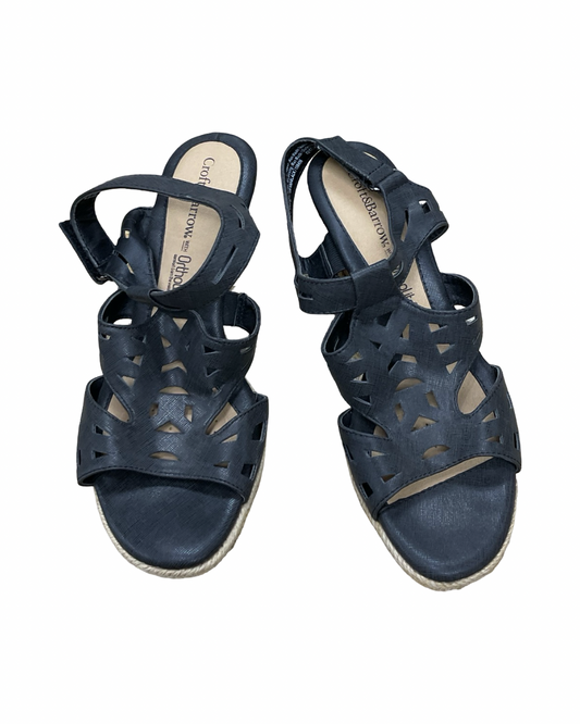 Sandals Heels Wedge By Croft And Barrow In Black, Size:7.5
