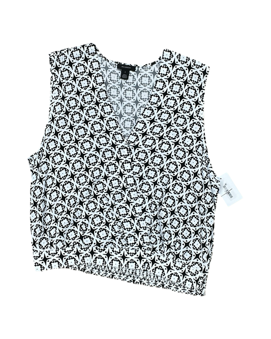 Top Sleeveless By Halogen In Black & White, Size:L