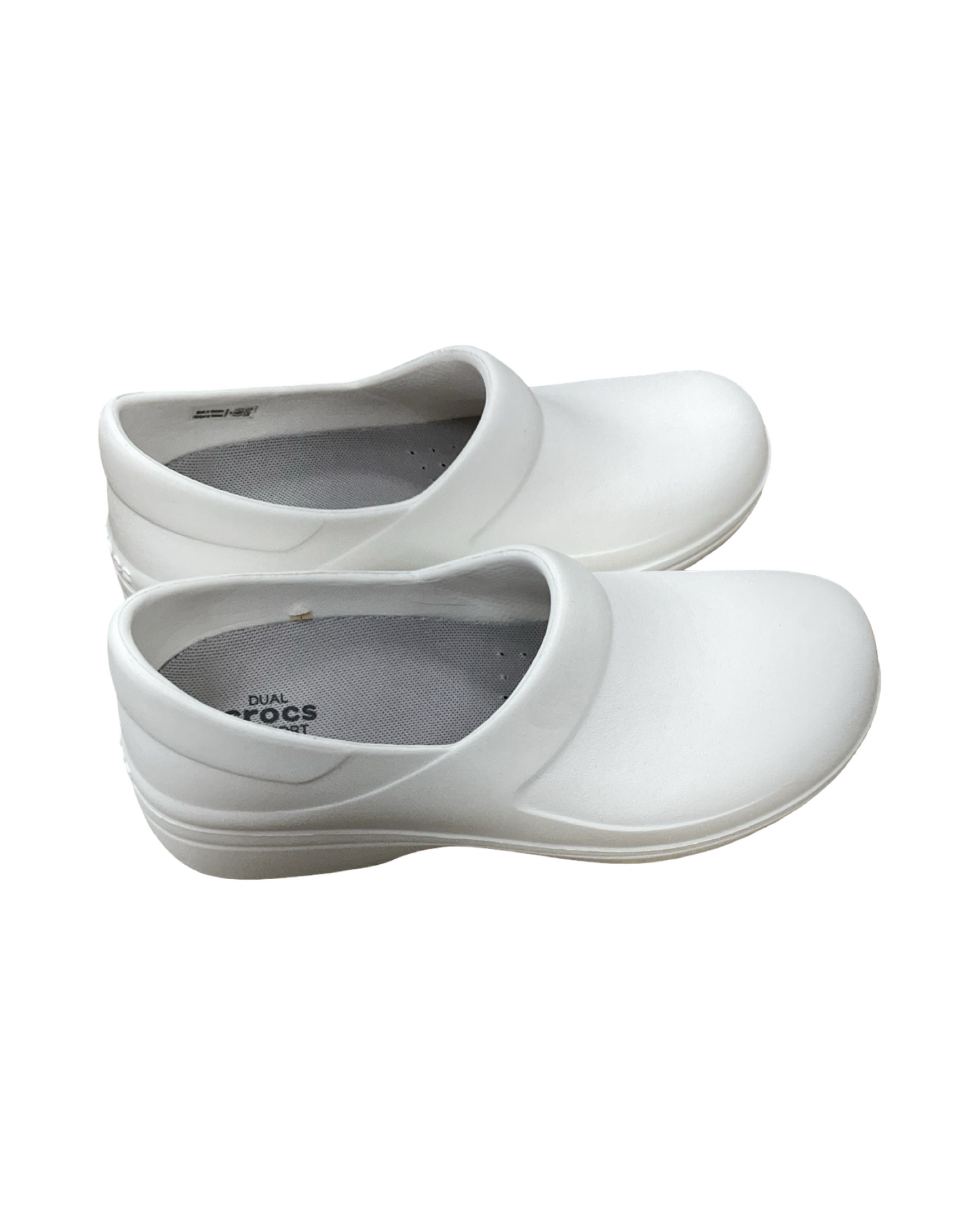 Shoes Heels Block By Crocs In White, Size:8