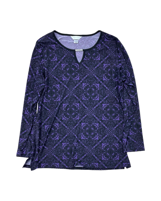 Top Ls By Christopher And Banks In Black & Purple, Size:L