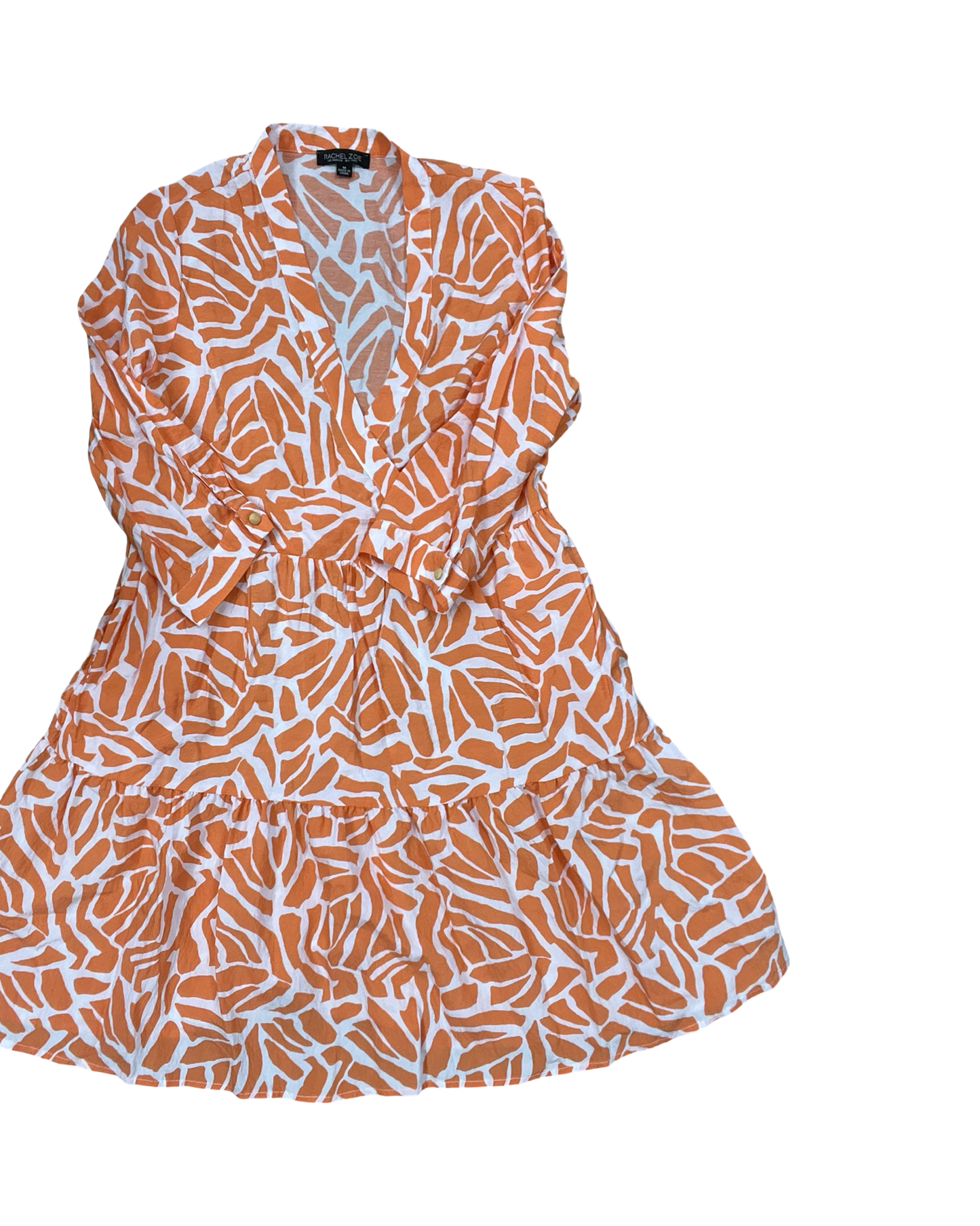 Dress Casual Short By Rachel Zoe In Orange & White, Size:M