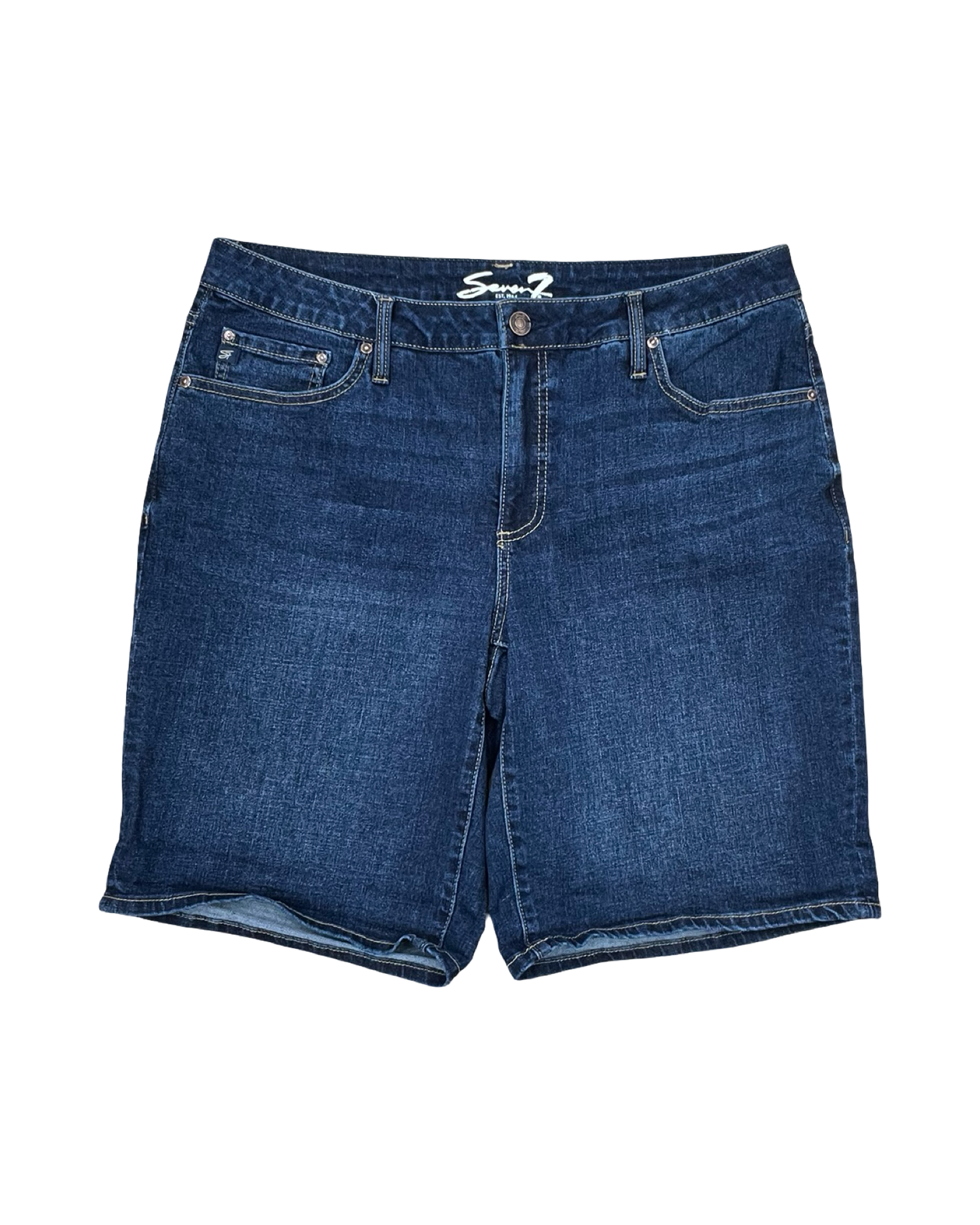 Shorts By Seven 7 In Blue Denim, Size:12