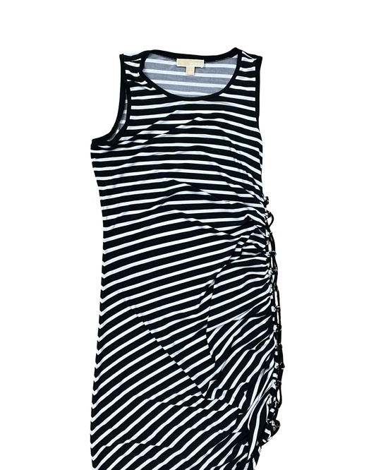 Dress Casual Midi By Michael By Michael Kors In Black & White, Size:L