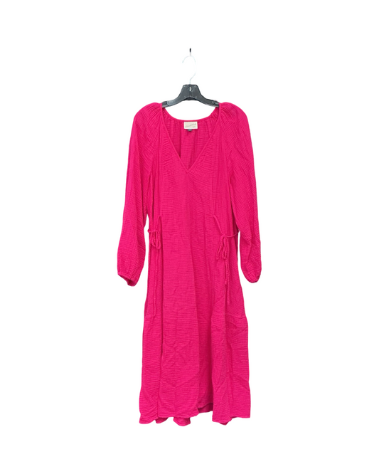 Dress Casual Midi By Universal Thread In Pink, Size:L