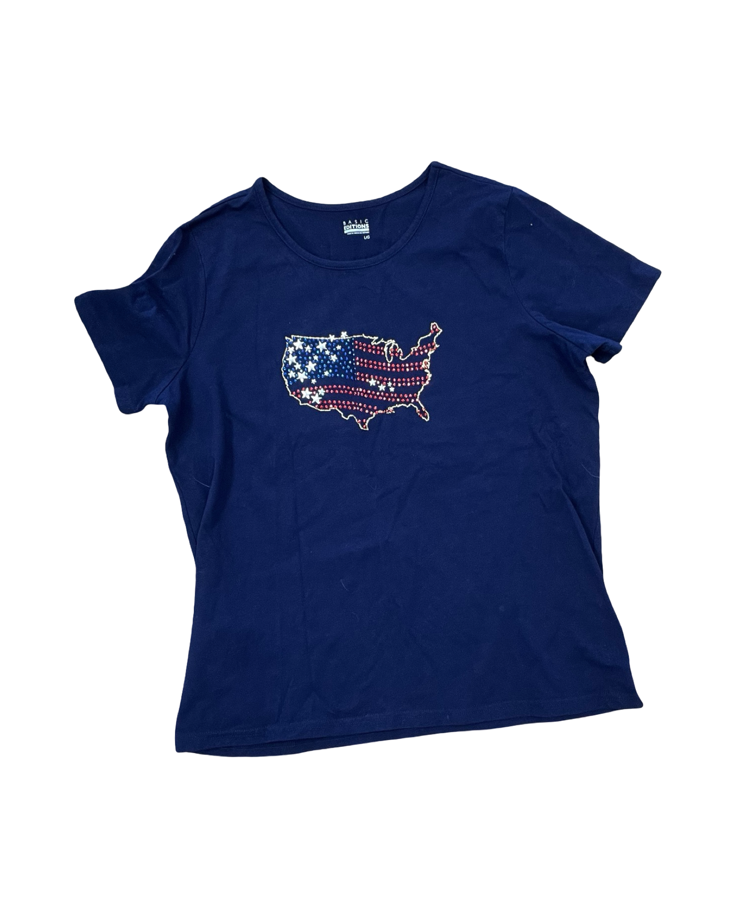 Top Ss By Basic Editions In Navy, Size:L