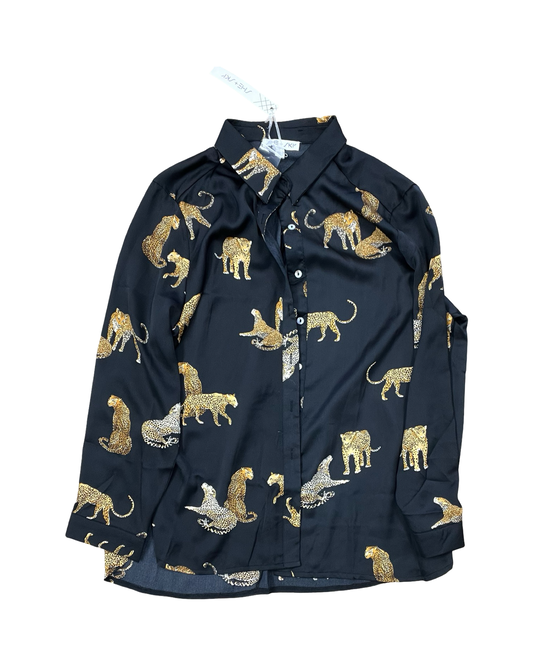 Blouse Ls By She + Sky In Black, Size:L