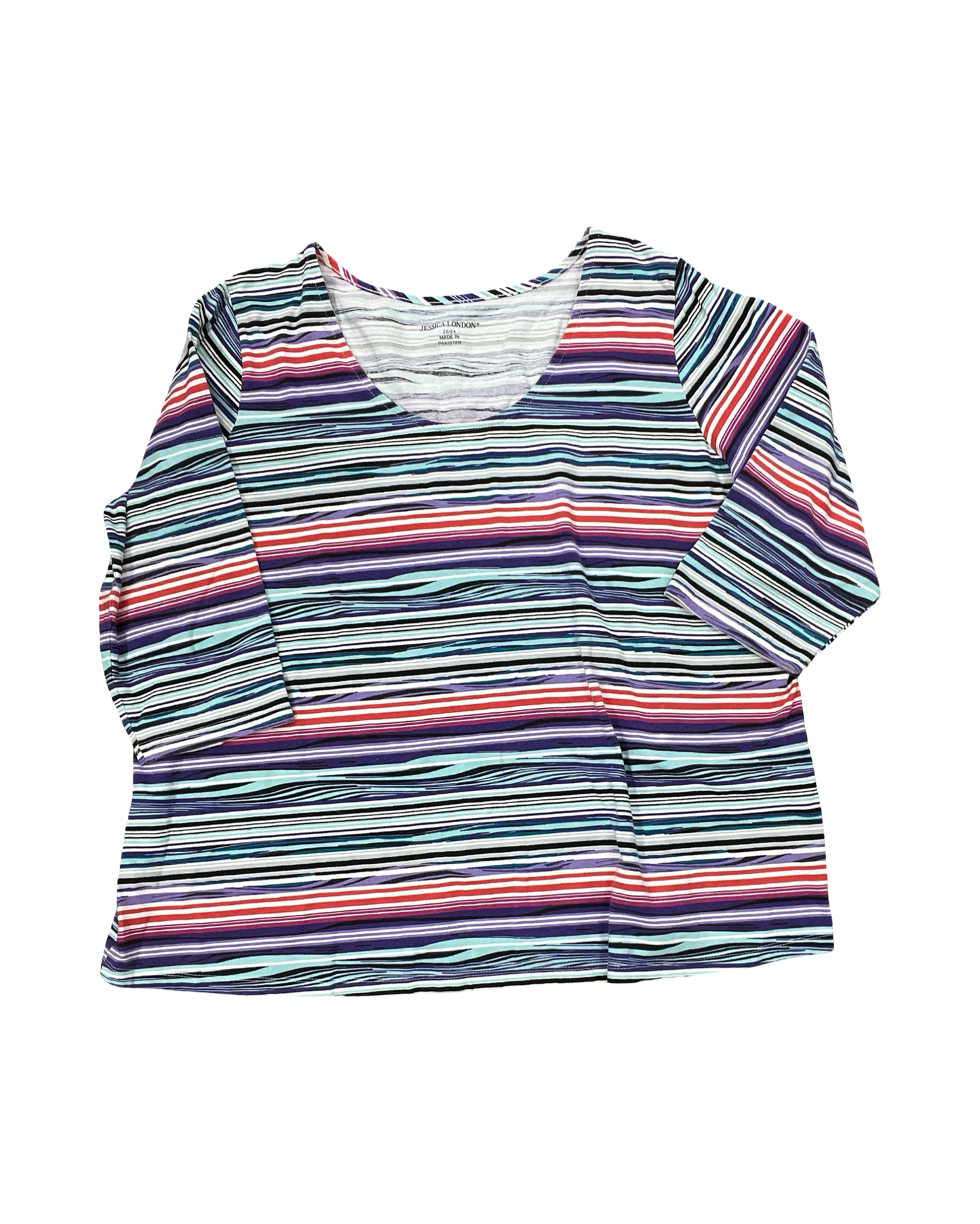 Top 3/4 Sleeve By Jessica London In Multi, Size:3X