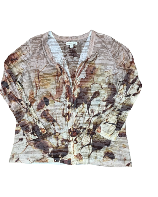 Cardigan By Coldwater Creek In Brown, Size:Xl