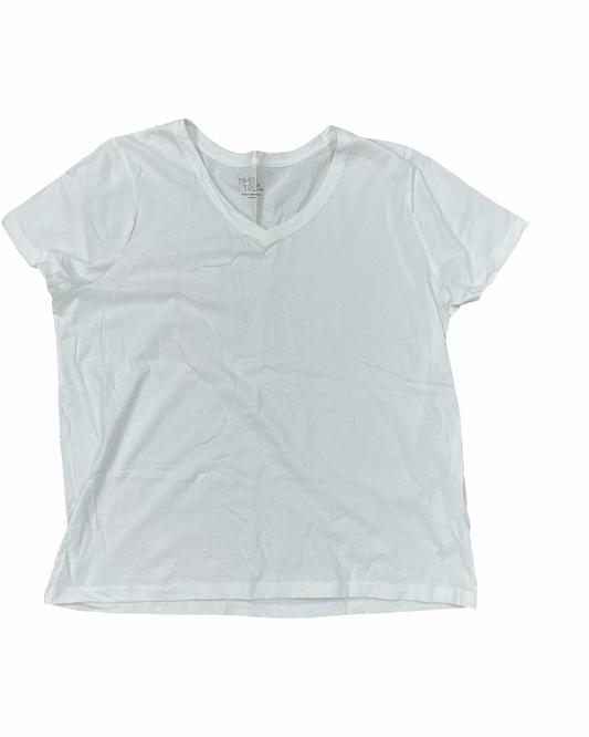 Top Ss Basic By Time And Tru In White, Size:Xl