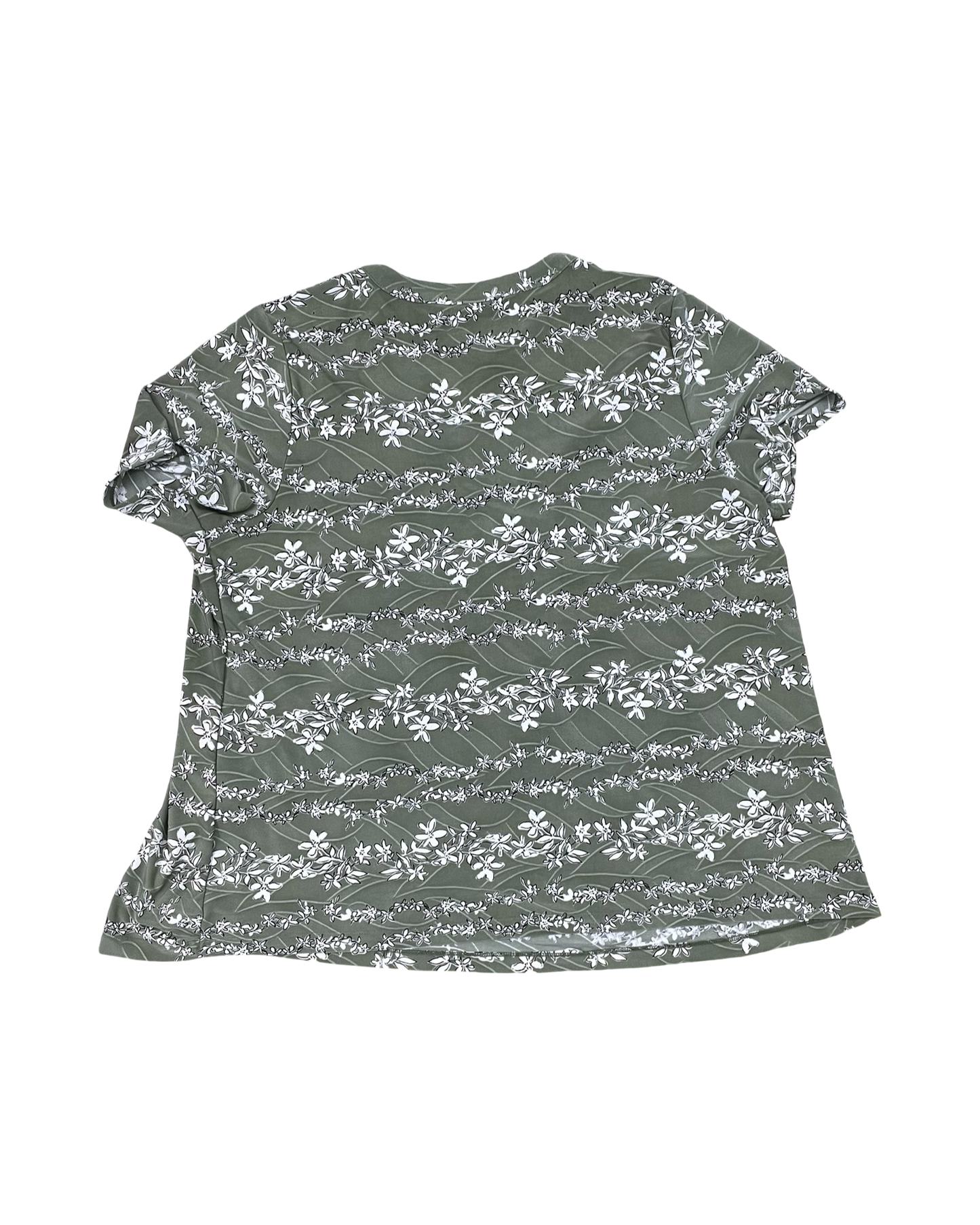 Top Ss By Croft And Barrow In Green & White, Size:1X